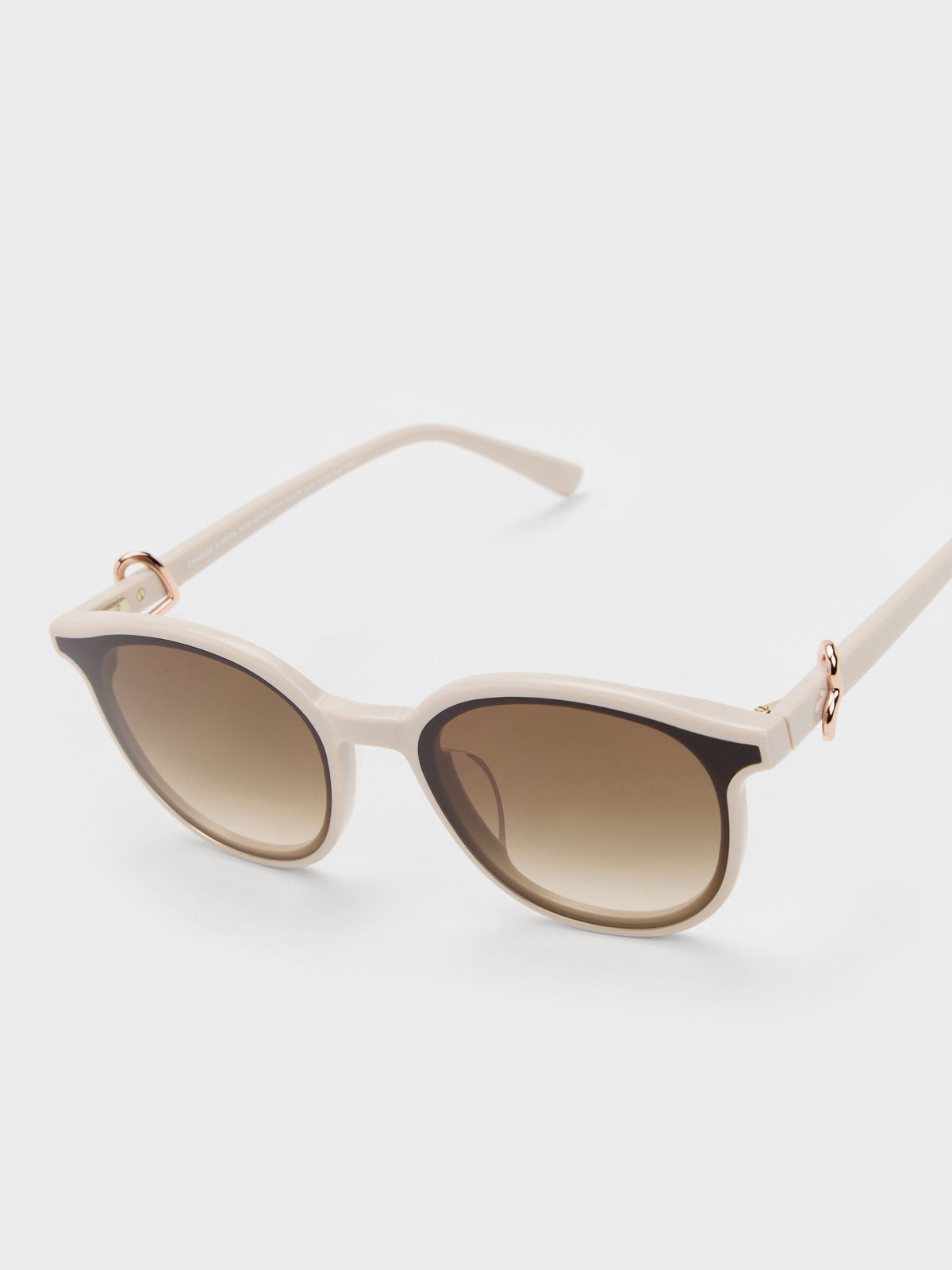CHARLES & KEITH New / Ciara Heart-Motif Sunglasses - Oat