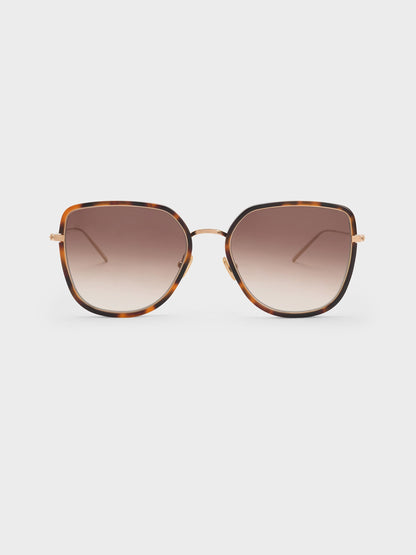 CHARLES & KEITH Best Seller / Lisbeth Tortoiseshell Butterfly Sunglasses - T. Shell