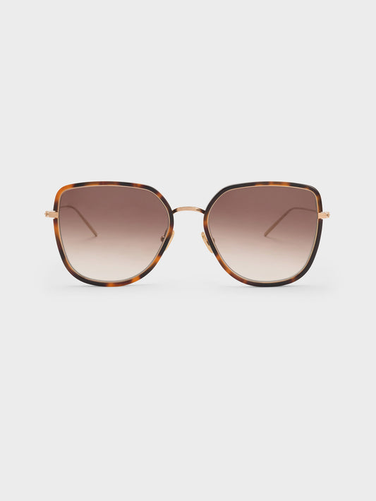 CHARLES & KEITH Best Seller / Lisbeth Tortoiseshell Butterfly Sunglasses - T. Shell