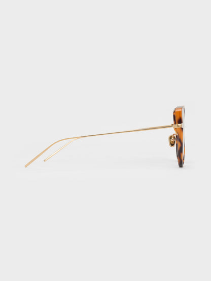 CHARLES & KEITH Best Seller / Lisbeth Tortoiseshell Butterfly Sunglasses - T. Shell
