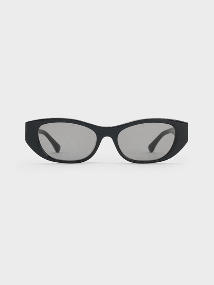CHARLES & KEITH Smart Buy / Daenerys Cat-Eye Sunglasses - Noir