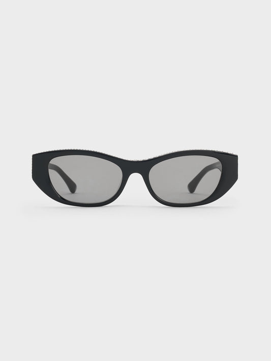 CHARLES & KEITH Smart Buy / Daenerys Cat-Eye Sunglasses - Noir