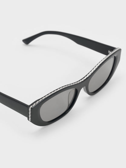 CHARLES & KEITH Smart Buy / Daenerys Cat-Eye Sunglasses - Noir