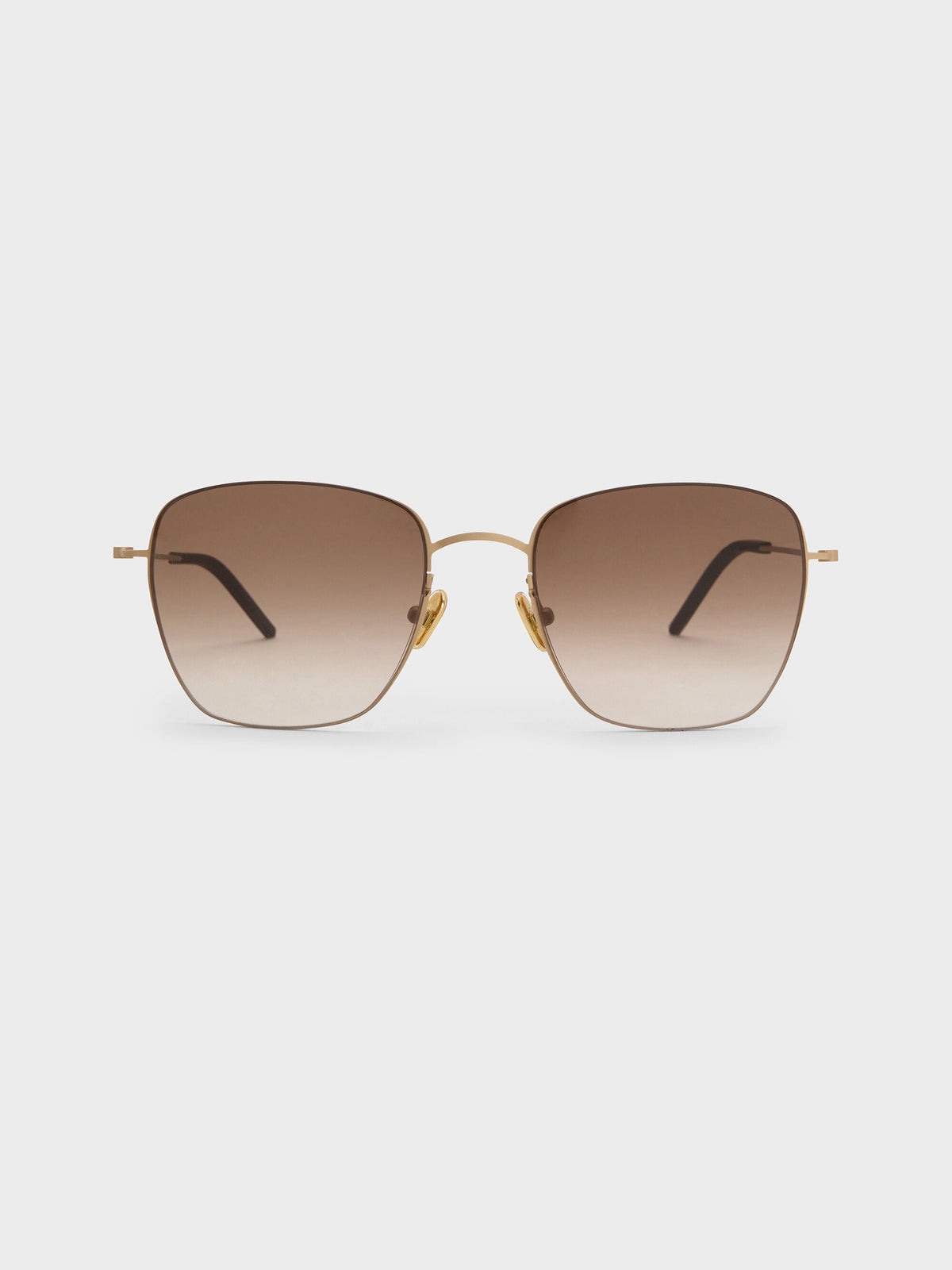 CHARLES & KEITH New / Miranda Square Sunglasses - Light Gold