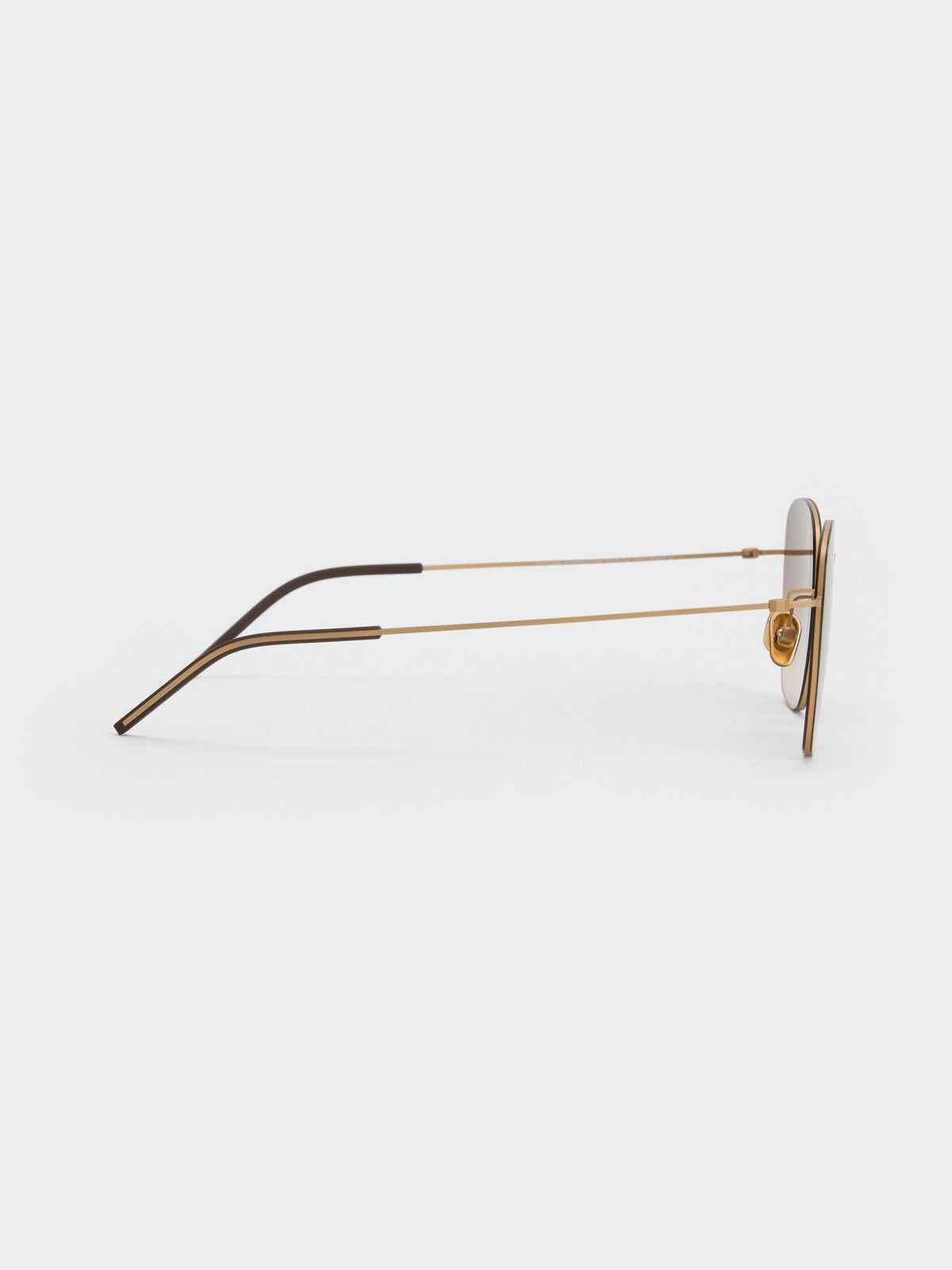 CHARLES & KEITH New / Miranda Square Sunglasses - Light Gold