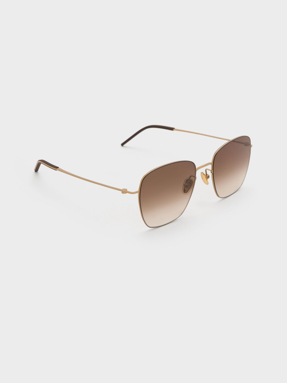 CHARLES & KEITH New / Miranda Square Sunglasses - Light Gold