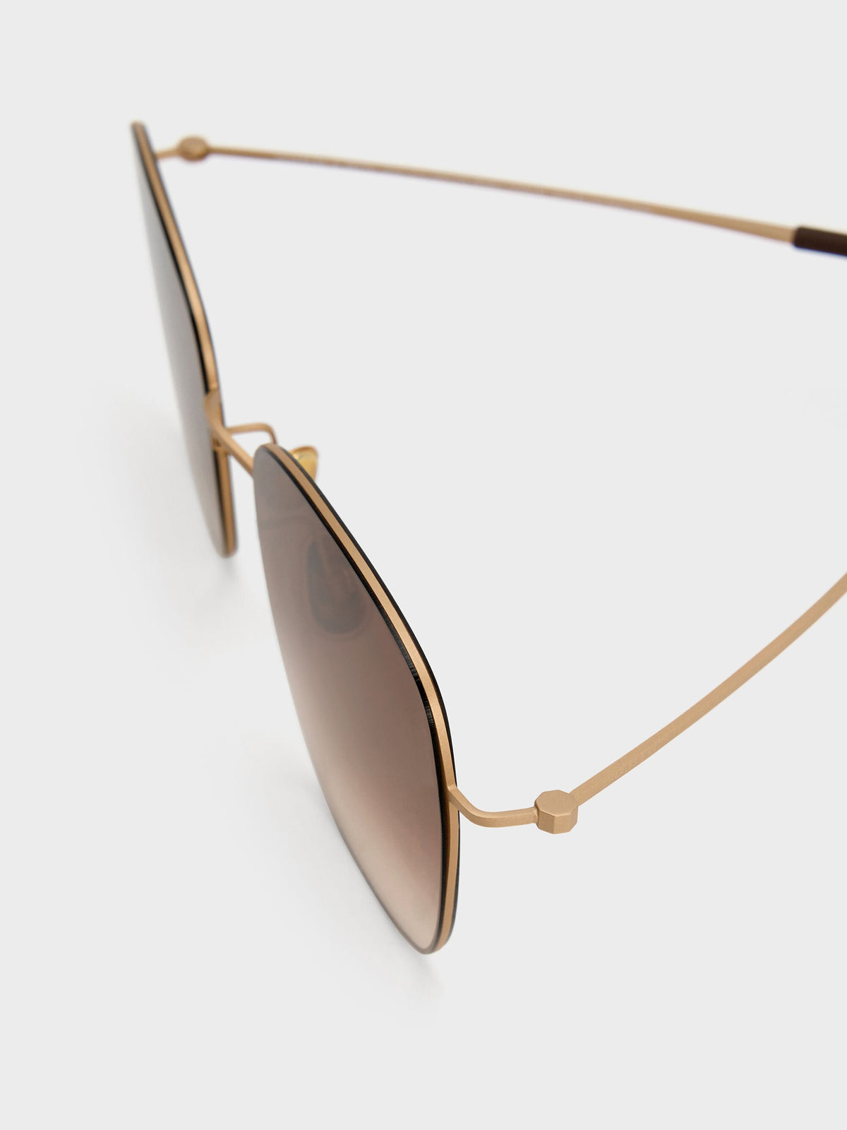 CHARLES & KEITH New / Miranda Square Sunglasses - Light Gold