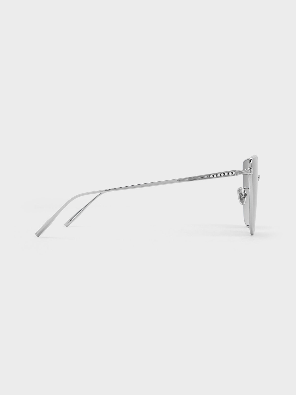 CHARLES & KEITH Great Value / Livonia Crystal Square Sunglasses - Silver