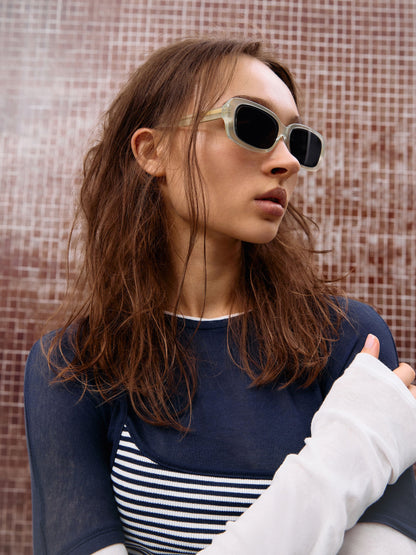 CHARLES & KEITH Featured / Aubrey Rectangular Sunglasses - Mint Green