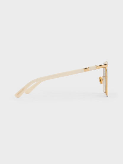 CHARLES & KEITH Featured / Ophelia Square Sunglasses - Cream