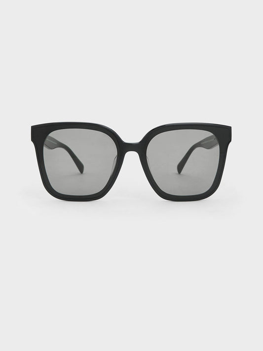 CHARLES & KEITH Popular / Gabine Oversized Butterfly Sunglasses - Black