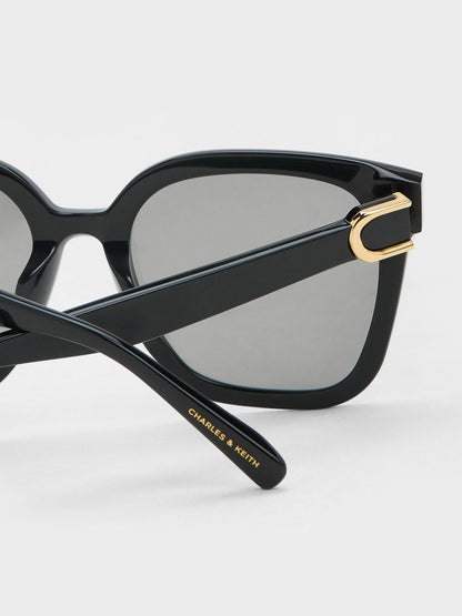 CHARLES & KEITH Popular / Gabine Oversized Butterfly Sunglasses - Black